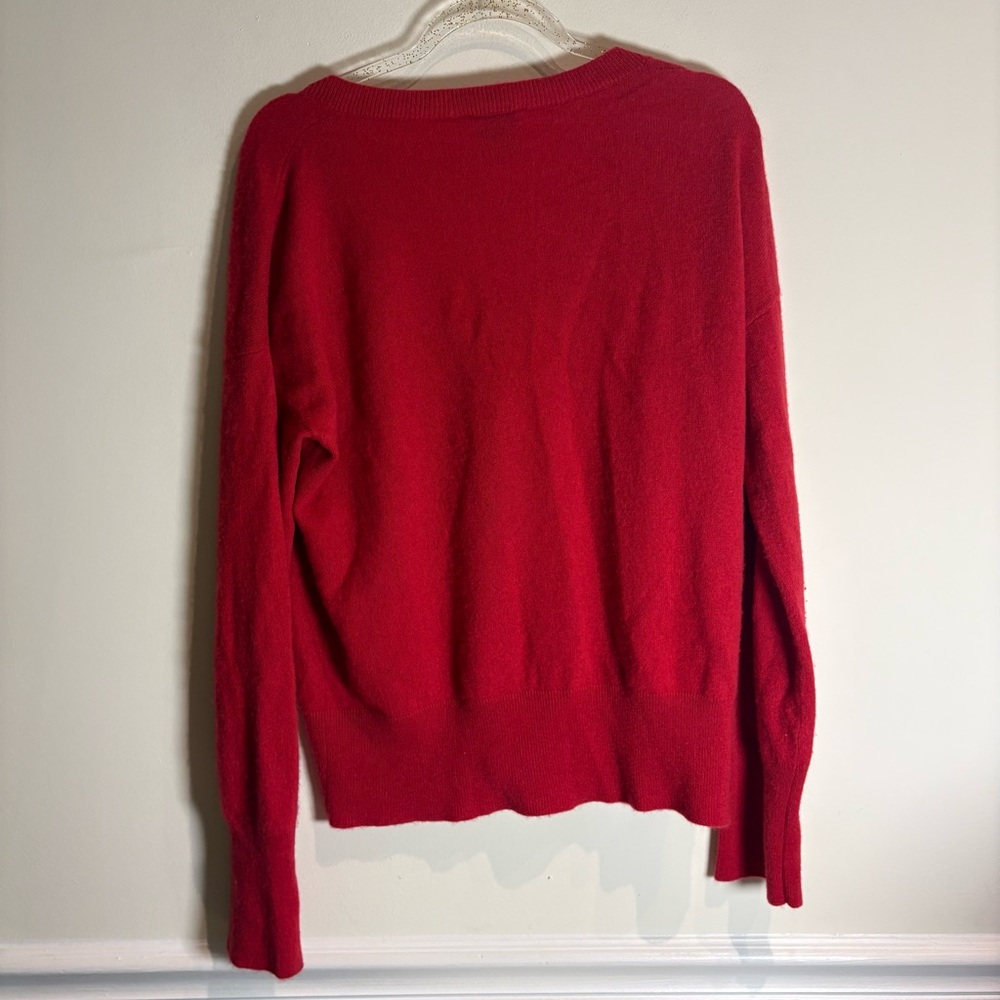 G. Label by Goop GWYN Red Cashmere The Boyfriend V-Neck Sweater XS - Picture 5 of 9